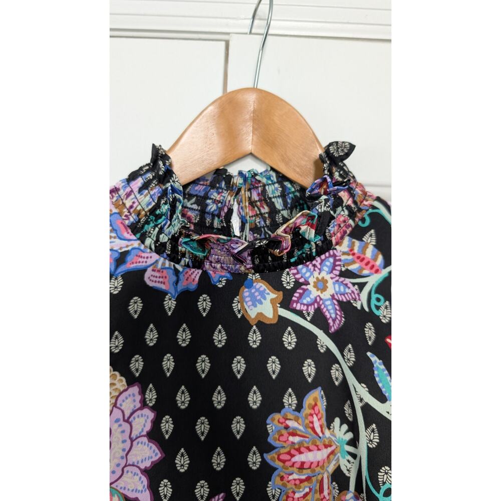 Loft Dark Floral High Neck Dress - Picture 3 of 8